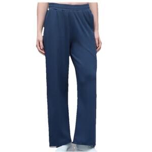 GTM Sportswear Track Pants Womens LARGE Navy Blue Elastic Waist Warmup Athletic